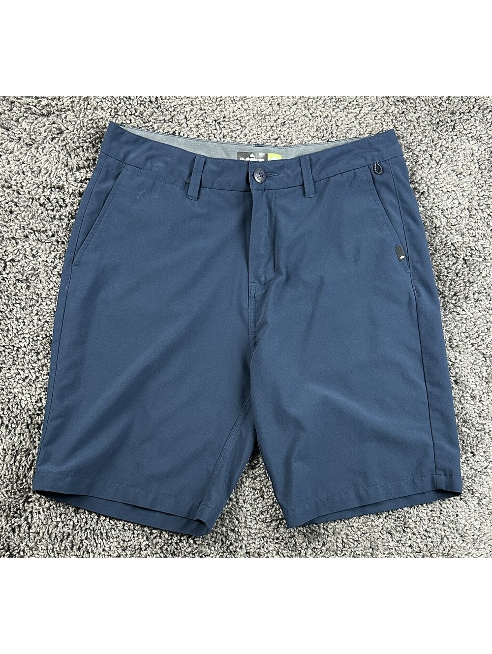 Quiksilver Amphibian Boardshorts Mens 30 Navy DryFlight Hybrid Stretch 9" Inseam